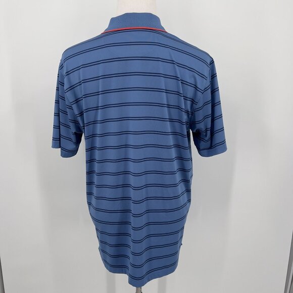 Brooks Brothers Men's XL extra large  Blue Striped Performance Series Polo Shirt - Picture 5 of 6